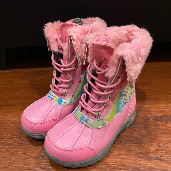 Ugg Girls Australia Pink Butte II Chromatic Round Toe Snow Boot Size US 10 - Picture 2 of 9
